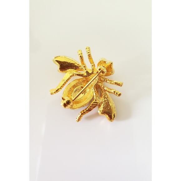 Vintage Joan Rivers Black Rhinestone Bug Pin Brooch - Picture 5 of 5